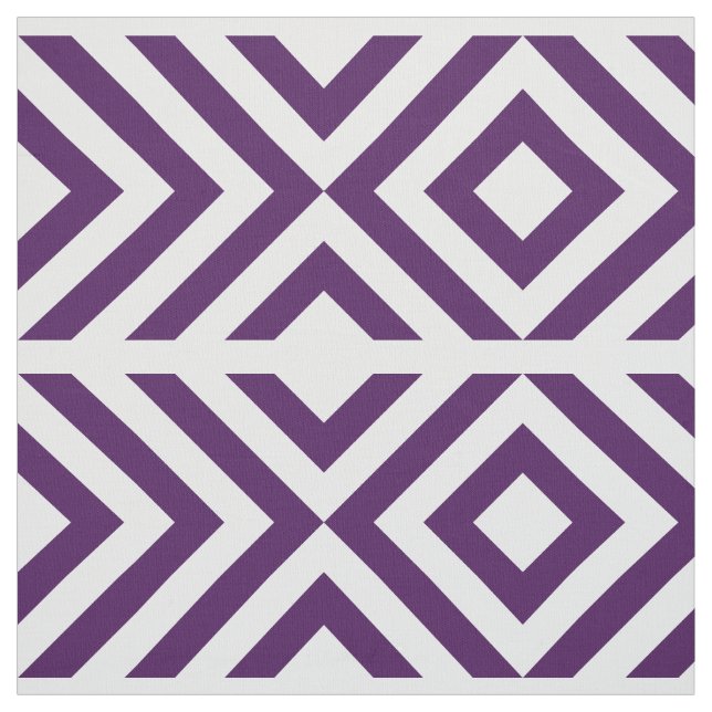 Tissu Chevrons pourpres et blancs et diamants (Échantillon)