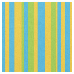 Tissu Chic Bleu Vert Jaune Grilles Faisy Chains