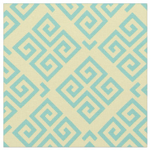 Tissu Chic jaune menthe grec clé motifs géométriques