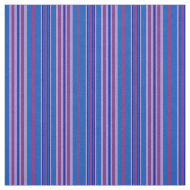 Tissu Chic Mauve, Plum, Bleu foncé, Bleu clair rayé (Échantillon)