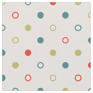 Tissu Chic orange turquoise vert pois motif