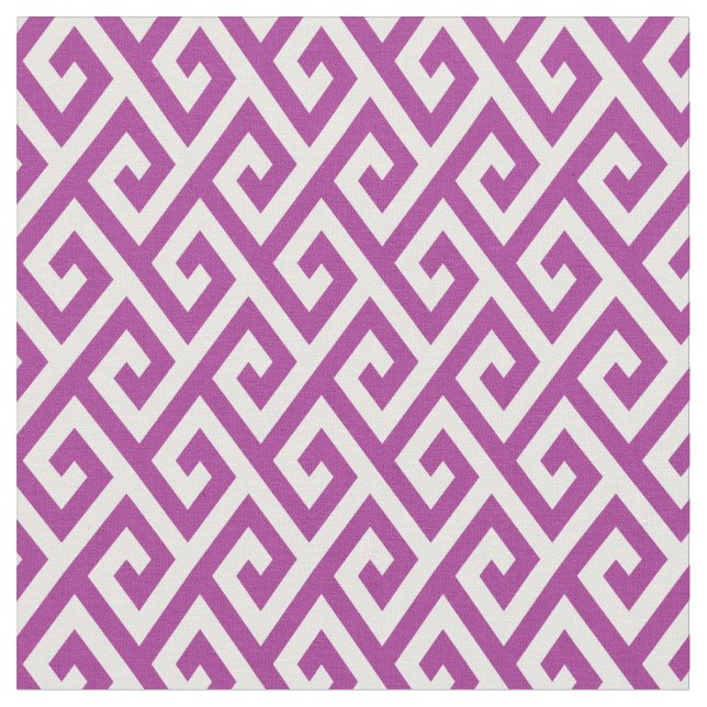 Tissu Chic orchidée violet grec clé motifs géométriques (Fermer)