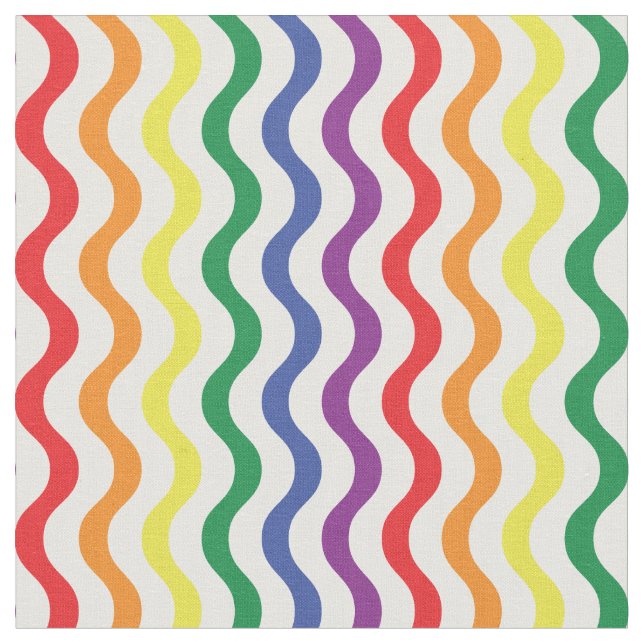 Tissu Chic Rainbow Wavy Lines Motif personnalisé (Fermer)