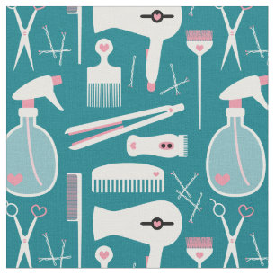 Tissu Chic Retro Rose Blanc Turquoise Hair Outils