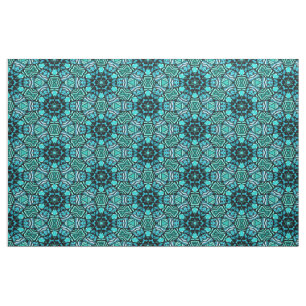 Tissu Chic Retro Turquoise Turquoise Oriental Mosaic Mot