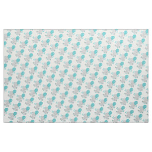 Tissu Chic Wood Eléphant Turquoise Genre Neutre Baby
