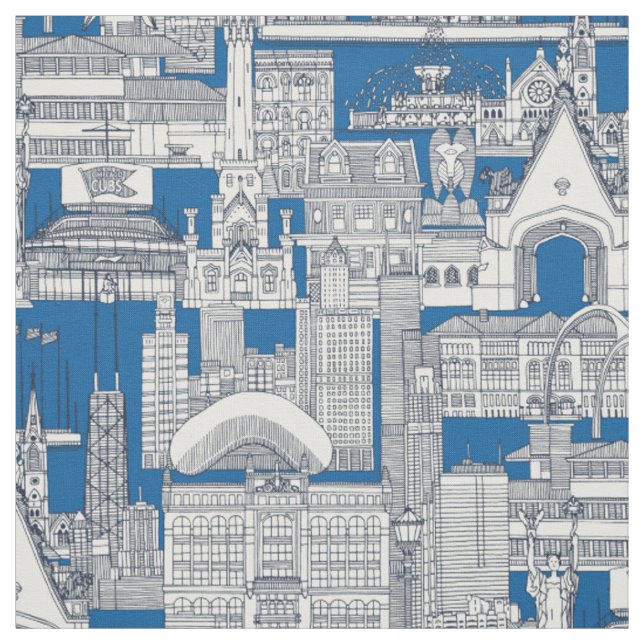 Tissu Chicago toile bleu cobalt (Échantillon)