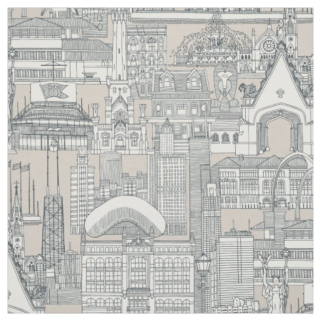 Tissu Chicago toile gris foncé classique beige (Échantillon)