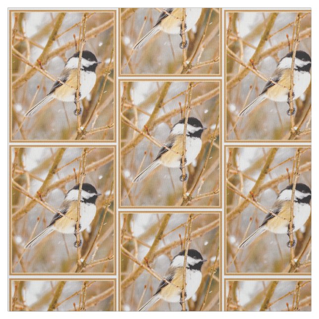 Tissu Chickadee au plafond noir - Photo originale (Échantillon)