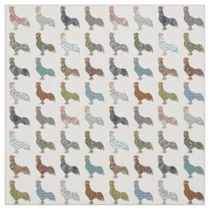 Tissu Chicken Rooster Coloré ferme Motif