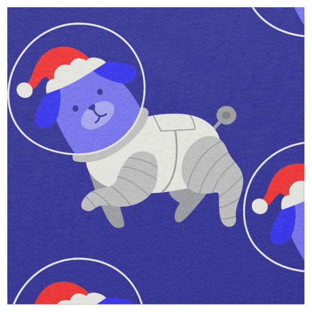 Tissu chien astronaute hideux Noël père Noël (Fermer)