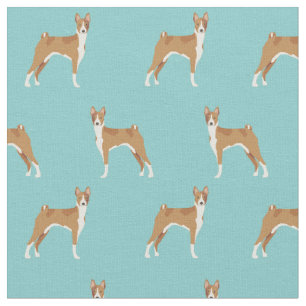 Tissu Chien basenji bleu clair