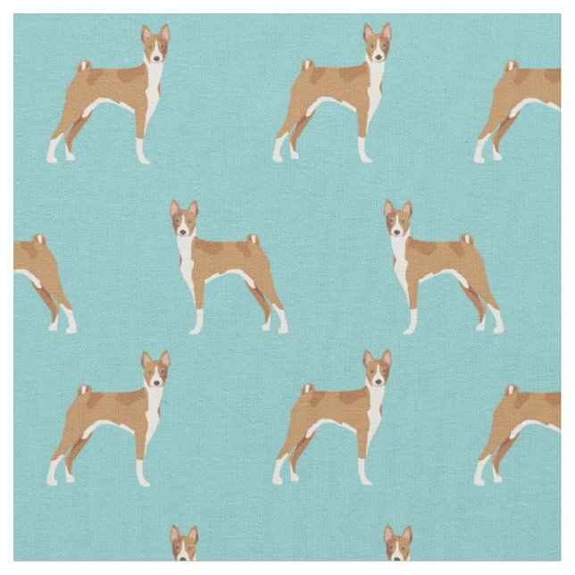 Tissu Chien basenji bleu clair (Fermer)