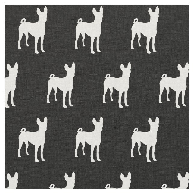 Tissu Chien Basenji Silhouette Animal (Fermer)