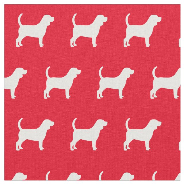 Tissu Chien beagle Silhouette Animal Rouge (Fermer)