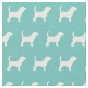 Tissu Chien beagle Silhouette Animal Turquoise