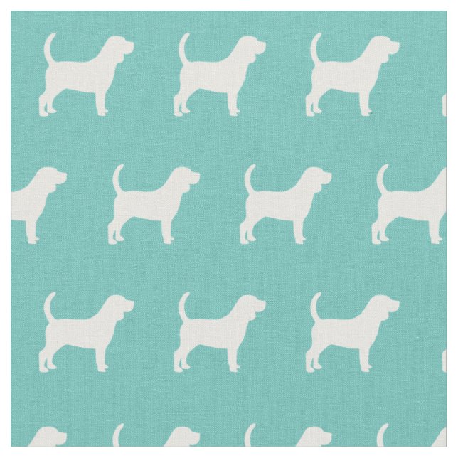 Tissu Chien beagle Silhouette Animal Turquoise (Fermer)