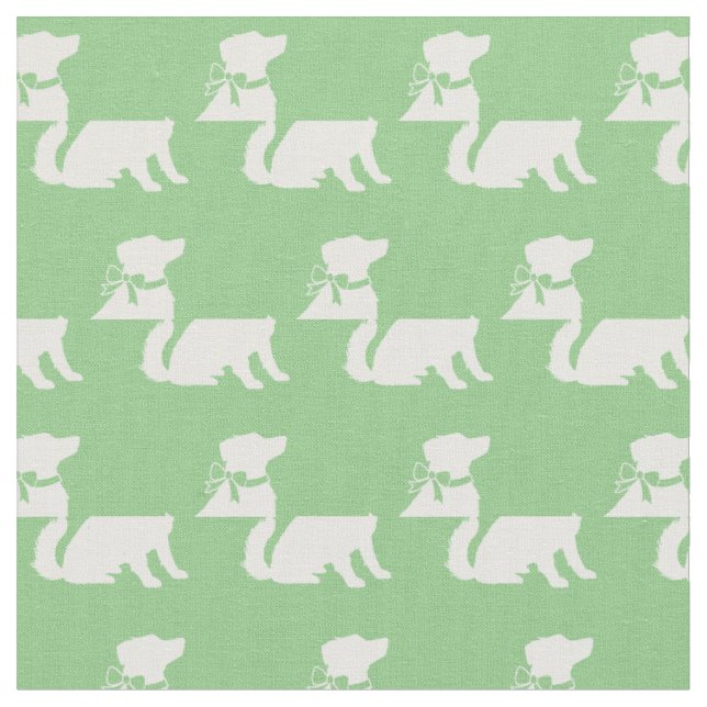 Tissu Chien Berger Australien Aussie Animal Sage Vert (Fermer)