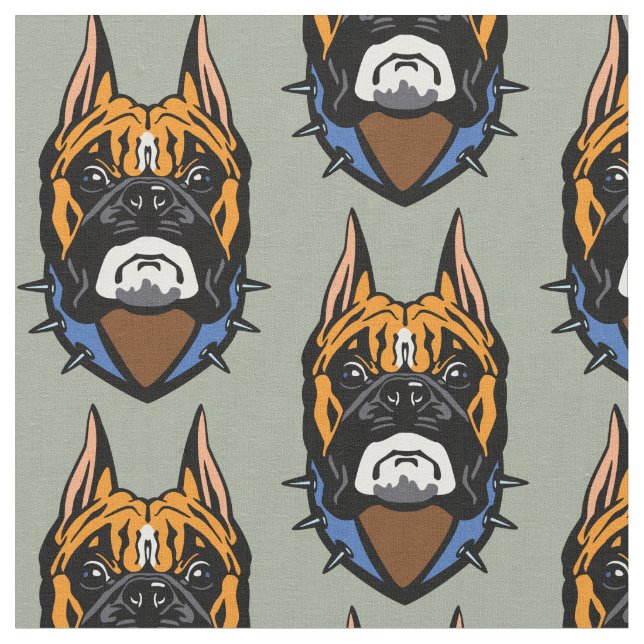 Tissu chien boxeur (Fermer)