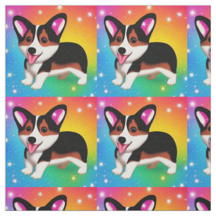 Tissu Chien chiot de Corgi drôle