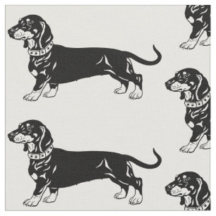 Tissu chien dachshund lisse