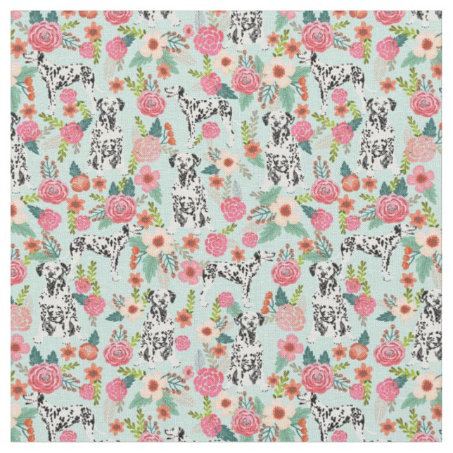 Tissu Chien dalmate à la menthe vintage (Fermer)
