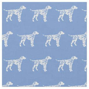 Tissu Chien dalmate Silhouette Animal bleu clair