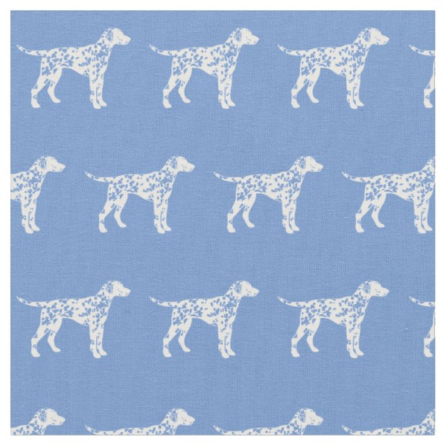 Tissu Chien dalmate Silhouette Animal bleu clair (Fermer)