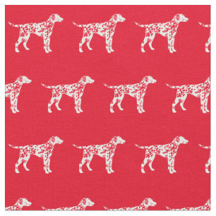 Tissu Chien dalmate Silhouette Animal Rouge
