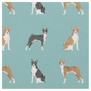 Tissu Chien de Basenji bleu
