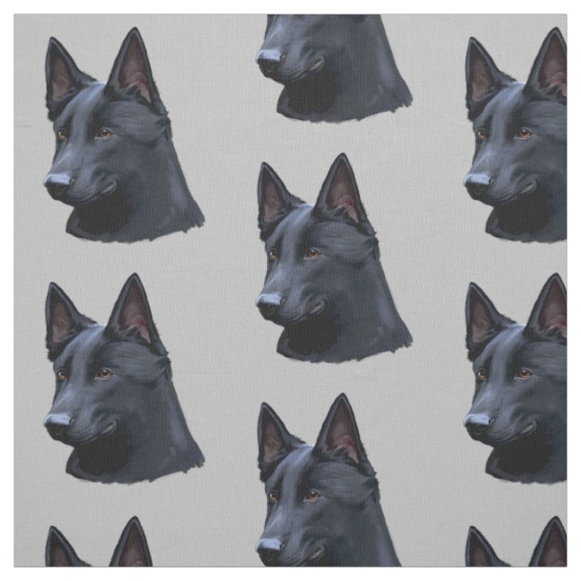 Tissu Chien de berger allemand noir (Échantillon)