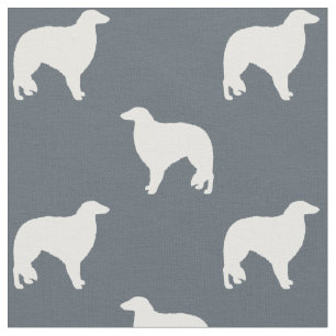 Tissu Chien de Borzoi race Silhouettes Patterisées