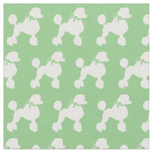 Tissu Chien de caniche français Silhouette Animal Sage