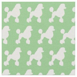 Tissu Chien de caniche français Silhouette Animal Sage