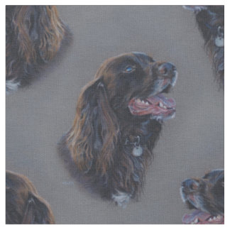Tissu Chien de cocker d'Engish. Peinture de beaux-arts