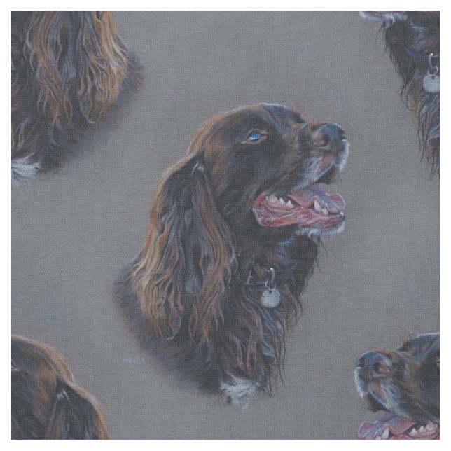 Tissu Chien de cocker d'Engish. Peinture de beaux-arts (Fermer)