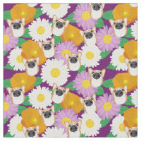 Chien de Corgi aux fleurs pourpre à motif