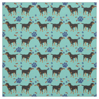 Tissu Chien de dessin - Rottweiler (Queue naturelle)