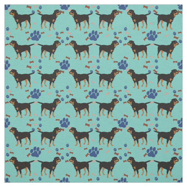 Tissu Chien de dessin - Rottweiler (Queue naturelle) (Échantillon)