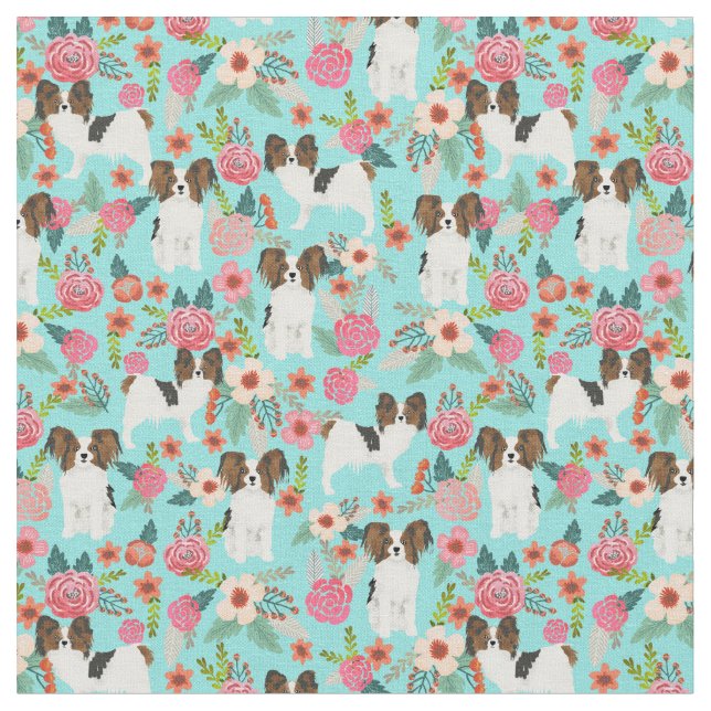 Tissu chien de la menthe papillon vintage (Fermer)