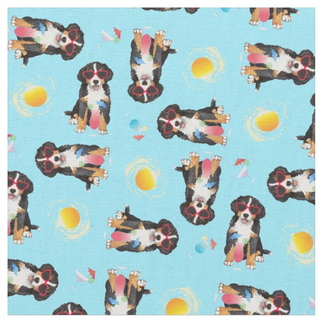 Tissu Chien de montagne bernois d'été (Fermer)