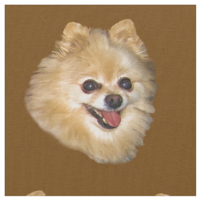Tissu Chien de Pomeranian personnalisable (Fermer)