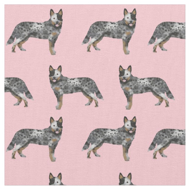 Tissu Chien de race Blue Heeler rose (Fermer)