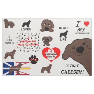 Tissu Chien de Terre-Neuve Brun Est-ce ce fromage