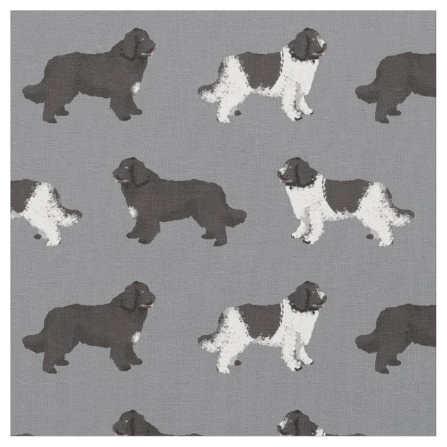 Tissu chien de terre-neuve gris (Fermer)