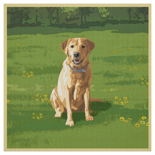 Tissu Chien de trieur du Labrador jaune (Échantillon)