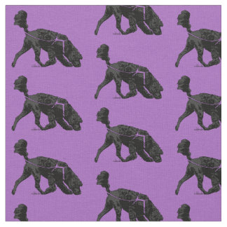 Tissu Chien d'eau portugais - Piste/Parcours pourpre de 