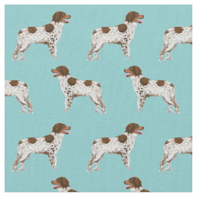 Tissu chien d'espagne de Brittany bleu clair (Fermer)