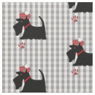 Tissu Chien écossais Terrier En vichy Plaid Cute