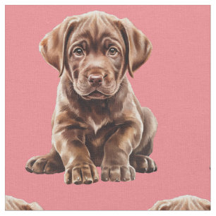 Tissu Chien Labrador Retriever au Chocolat